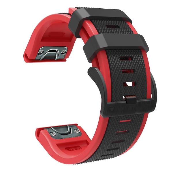 Klockband Watch Lätt att montera Silikon Snygg Slitstark 22/26 Black and Red 26mm