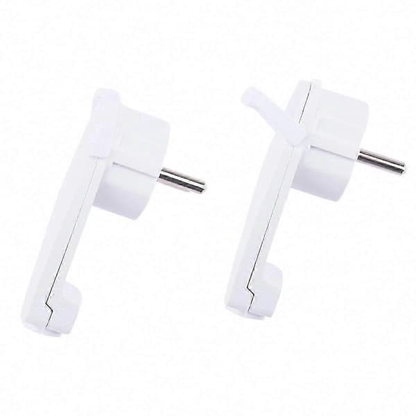 2 stk. Hvit Schuko Vinklet Flat Plugg 250V 16A, EU Strømadapter White