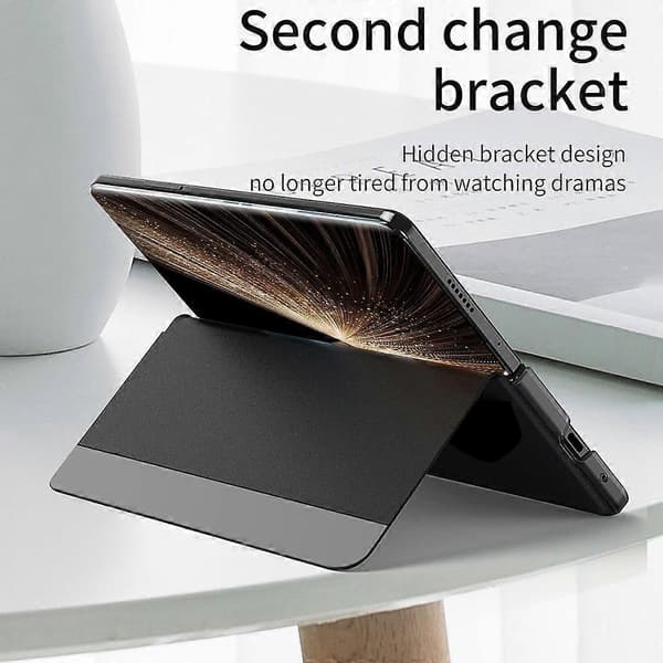 Til Honor Magic V5 5G Etui View Window PU Læder Stand Smart Telefon Cover Sort