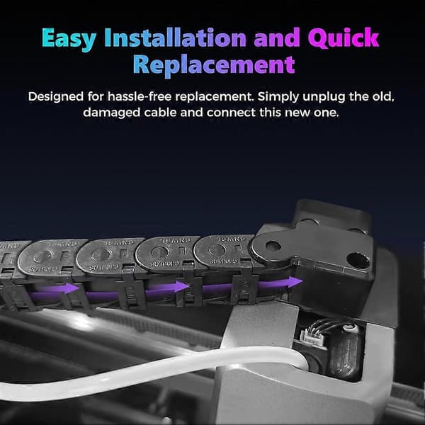 Til Creality K2 Plus printhovedkabel 3D-printerdele til K2 Plus 3D-printertilbehør Black