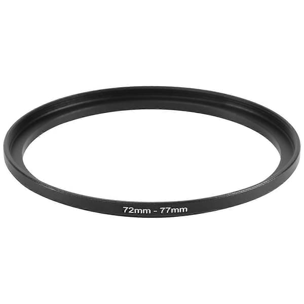 72mm-77mm Kameraobjektiv Step Up Filter Svart Metall Adapterring