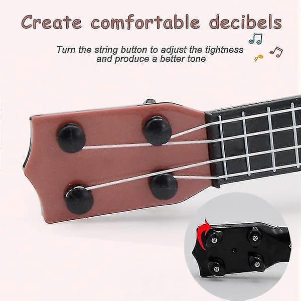 Mini Barnsimulering Träkorn Ukulele Klassisk Gitarr Leksaker Musikinstrument Brown