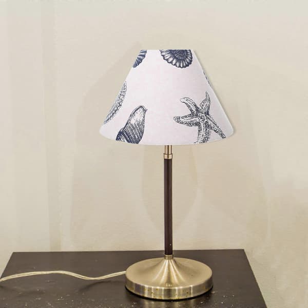 Linen Lampshades for Home Use with Seashell Pattern, Lamp Accessories