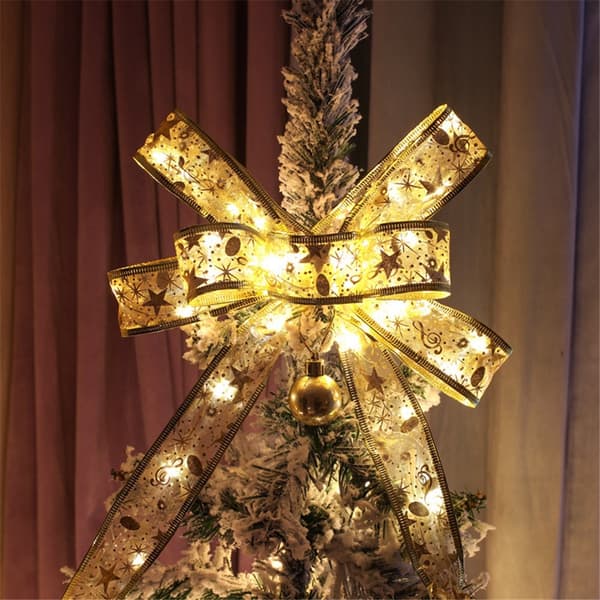 LED Christmas Tree Ribbon Lights with 8 Lighting Modes, Battery Operated and USB Powered String Lights with Timer for Christmas Tree Decoration