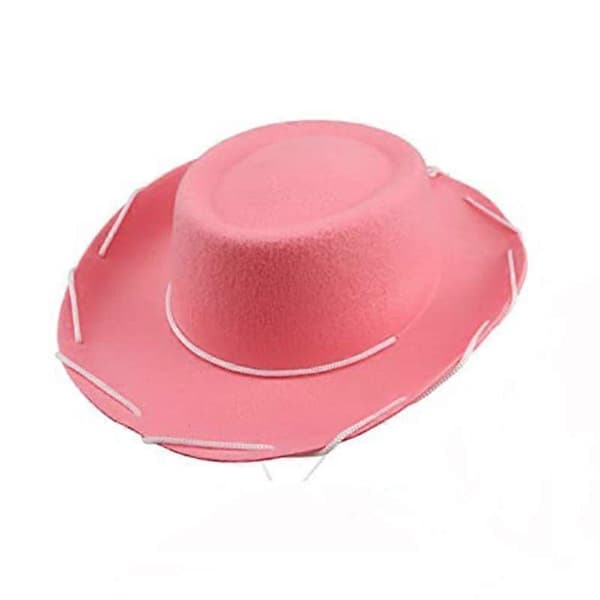 Klassisk Western cowboyhat med reb pink