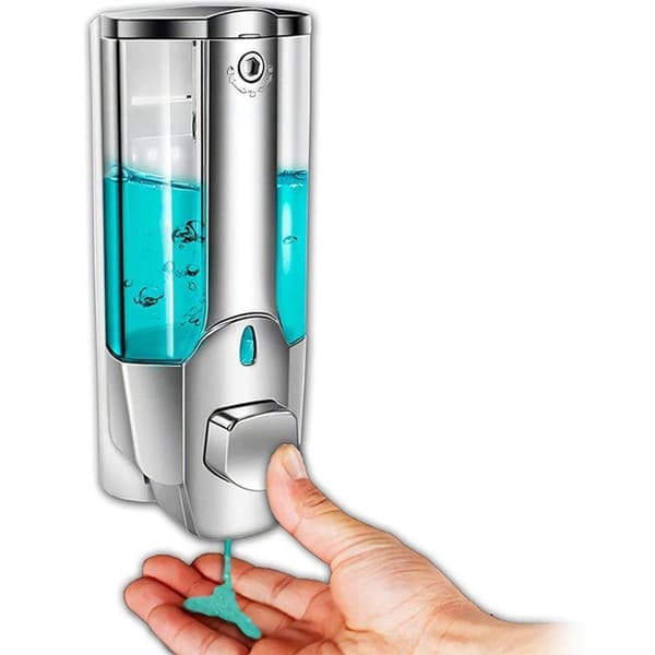 6X såpedispenser, veggmontert hånddispenser, 350 ml manuell håndgeldispenser, dusjgeldispenser