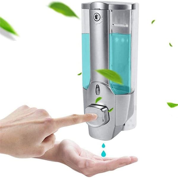 6X såpedispenser, veggmontert hånddispenser, 350 ml manuell håndgeldispenser, dusjgeldispenser