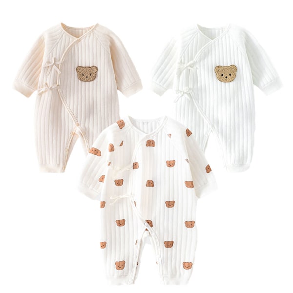 Bodysuit för pojkar och flickor nya vinter bomull babykläder 0-6m 2Pcs B 6M