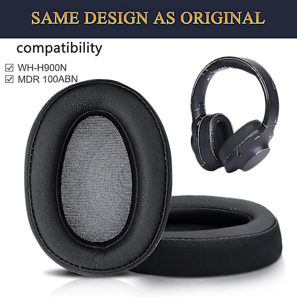 Öronkuddar kompatibla med Sony Whh900n Mdr 100abn brusreducerande over-ear-hörlurar Black