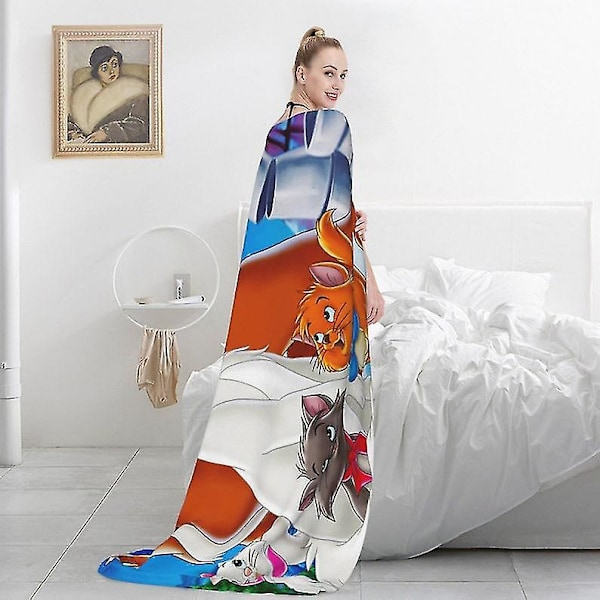 Disney Aristocats Anpassat Namn Filt Tryckt Mjuk Flanell Fleece Varma Videospel Plädar Kompatibla med Hem Säng Soffa Överkast 50x40in 125x231cm