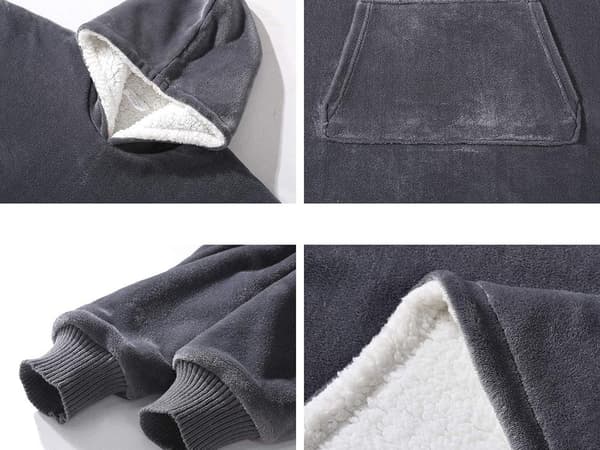 Snuggie Oversized Hættetrøje Tæppe med Hætte Grå gray