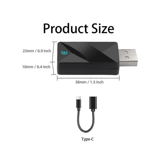 2-i-1 trådløs CarPlay-adapter for iPhone Android USB-bildongle Plug & Play