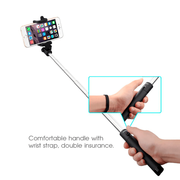 Selfie Stick Bluetooth Utdragbar Monopod Selfie Stick med Inbyggd Bluetooth Fjärrutlösare
