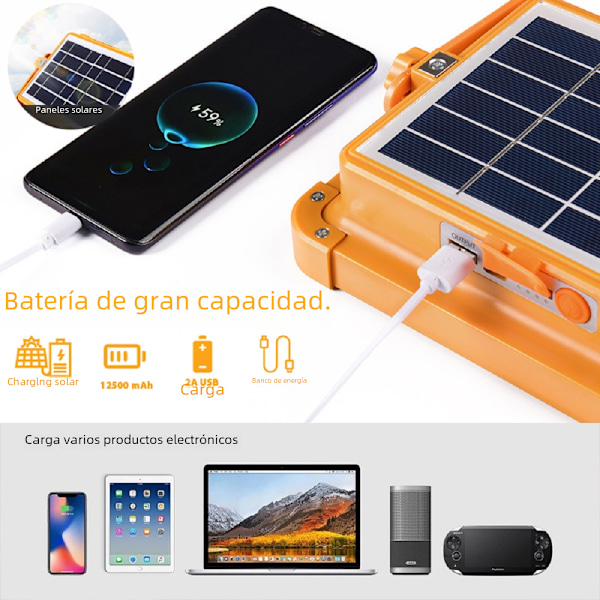 Solcellelamper Udendørs Genopladelig Solcelleprojektør LED Reflektor Spotlight Genopladelig Projektør Byggepladslampe 10000LM