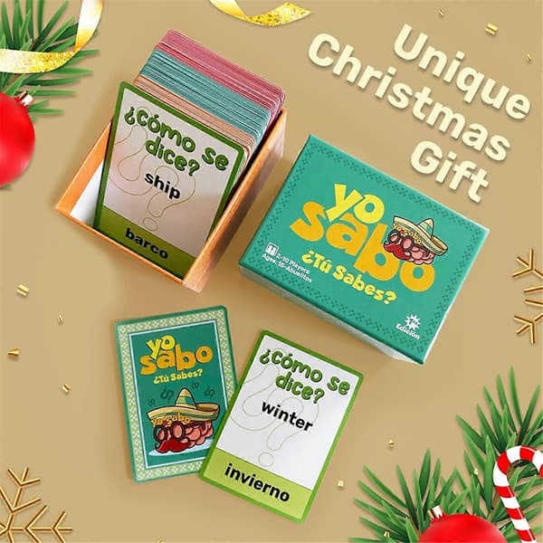 Family-Friendly Bilingual Card Game for Game Nights - Hilarious Challenges, Trivia, and Spanish Learning for All Ages