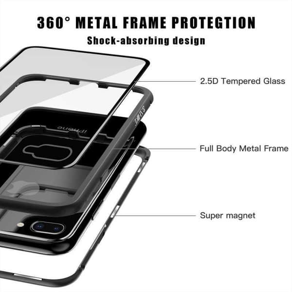 iPhone 7 Full Coverage Premium Case Glassback V4 Transparent transparent