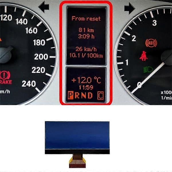 LCD-skjerm for bilinstrumentpanel for Klasse W169 W245 2004-2012 Speedometer Dashboard-skjerm Blue