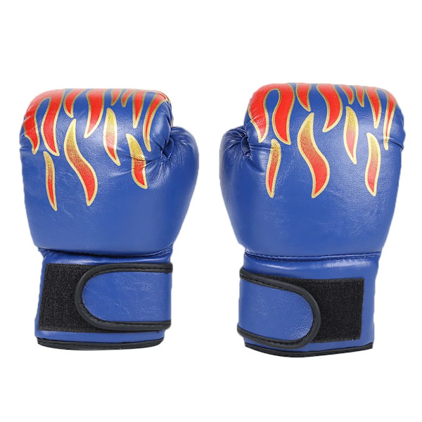 2 st Barn Boxhandskar PU Läder Fightinghandskar Sandsäck Kickboxning Thaihandskar Professionella för Barn Träning 02 Blue