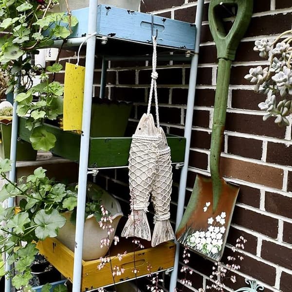 2 stk trefiskdekorasjon, trefisk veggkunst til å henge