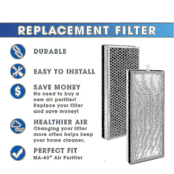 Ma-40 Luftrenser H13 Hepa Filter Til Medify Ma-40 Luftrenser - Snngv