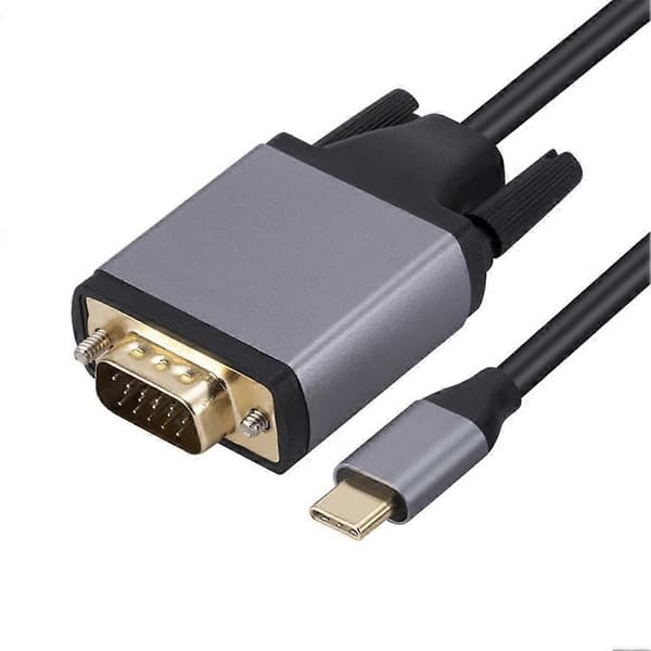 Type-C til VGA-adapter i aluminiumslegering USB 3.1 Type-C til VGA-adapterkabel 5 Gbps HD-skærmkabel USB3.1 til MacBook 1,8 m