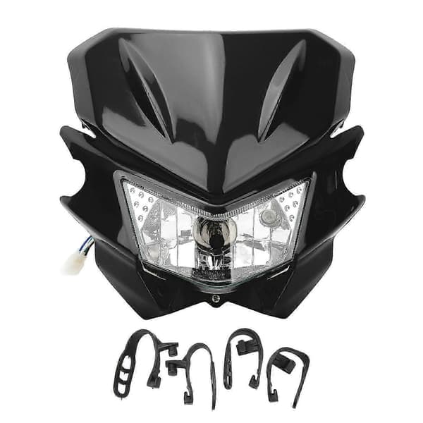 Motorcykel Forlygte H4 Interface LED Vandtæt DRL Forlygte til Egnet Mærke Sort