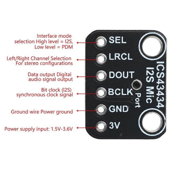 ICS-43434 MEMS Mikrofonmodul I2S DC 1.5V-3.6V