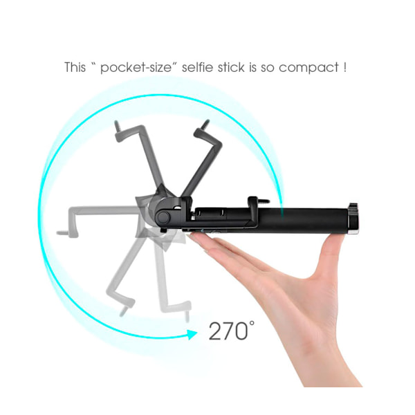 Selfie Stick Bluetooth Utdragbar Monopod Selfie Stick med Inbyggd Bluetooth Fjärrutlösare