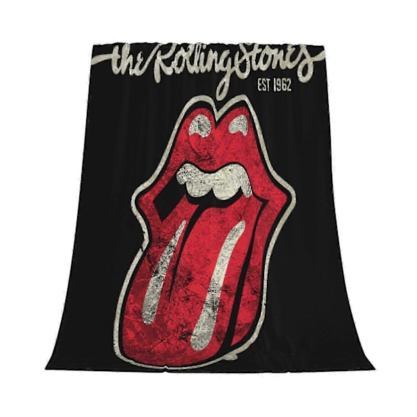 Rolling Stones Logo Flanelltæppe Kompatibelt med Soveværelsesindretning Sengetæppe -CT554jvrivjh87 60x50in 125x150cm