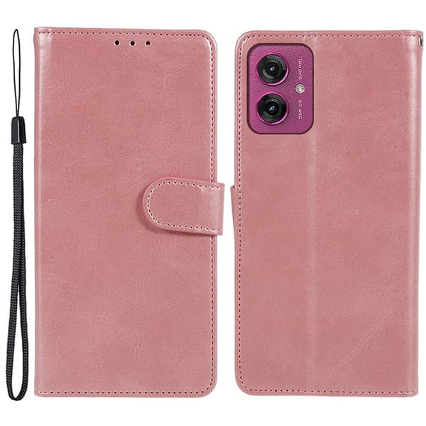 Motorola Moto G55 5G Plånboksfodral Läder Roséguld