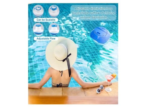 8 tommer flydende pooldispenser, foldbar flydende klordispenser, flydende diffuser til swimmingpools