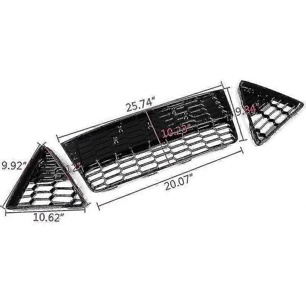 3 stk. bil honeycomb frontkofanger nedre grillgitre til Focus 2012 2013 2014 Boris