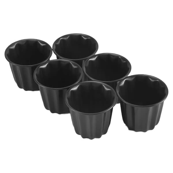 Caneleform, Cannele Muffinsform, 6 stk. Non-Stick Canneleform Grå-sort Canneles
