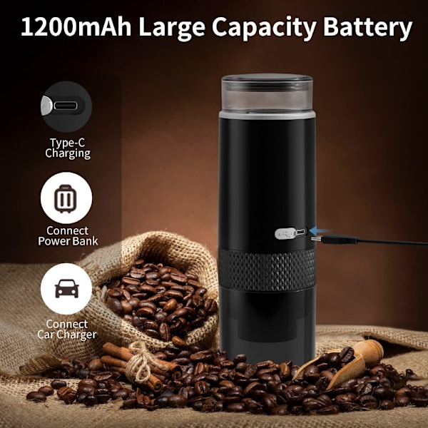 Bärbar elektrisk kaffebryggare för hemmabruk, malet kaffe maskin med elektrisk kapsel