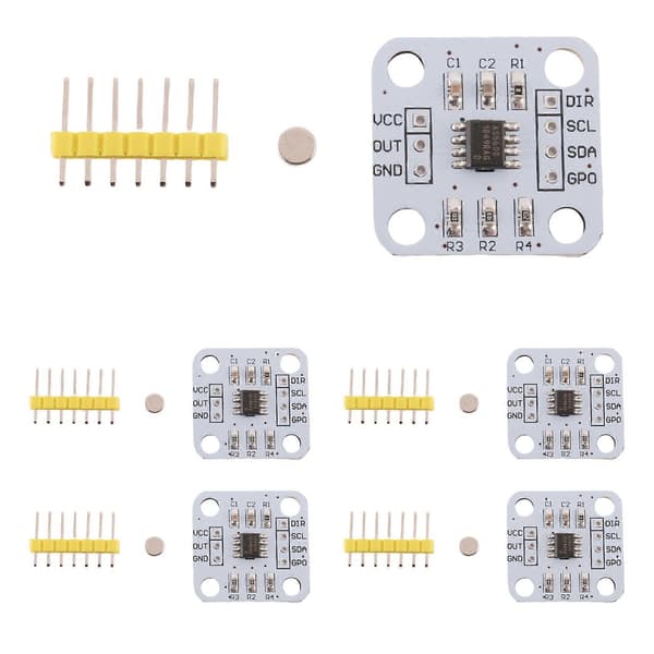 5 stk. AS5600 magnetisk encoder magnetisk induktionsvinkelmålingssensormodul 12-bit høj præcision