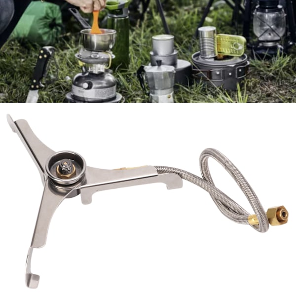 Utendørs Tripod Gasskomfyr Tilkobling Sammenleggbar Varmebestandig Bærbar Campingkomfyr Lang Tank Konverter for Utendørs