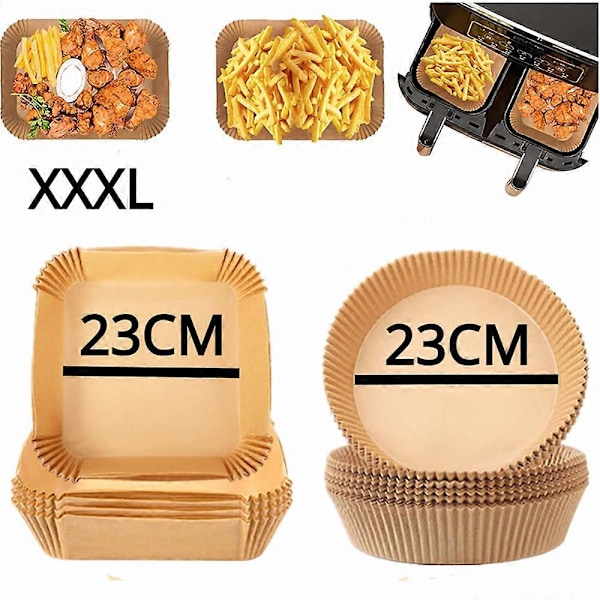300 st Stora Engångs Bakplåtspapper för Air Fryer Fyrkantiga 23cm Non-stick Airfryer Bakplåtspapper för Matlagning Ångkorg SMTX 16CM Round 50PCS