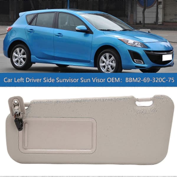 Venstre side solskærm til Mazda 3 Hatchback 2010-2013 - førerside BBM2-69-320C-75 Grey