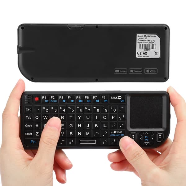 Mini Wireless USB Keyboard Portable Ultrathin Backlit 100RF 2.4G Multifunction Black