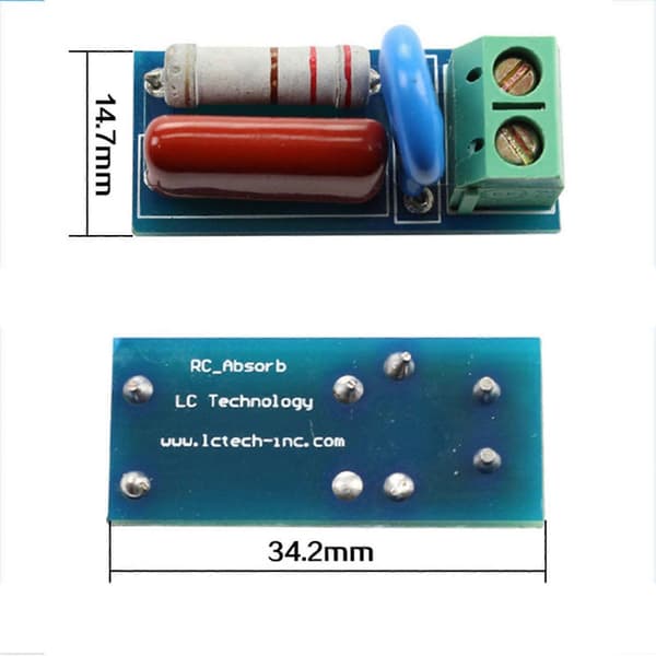 6X RC Absorptions-/Snubberkredsløbsmodul Relækontaktbeskyttelse Modstandsspænding