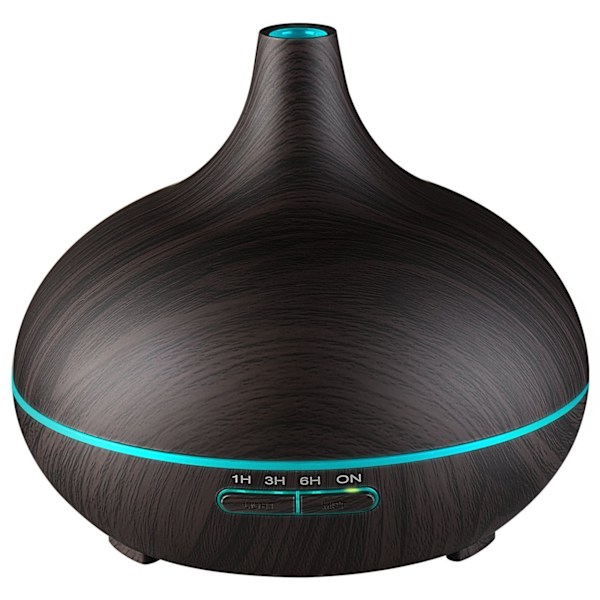 300 ml ultralyd luftfugter med aromaterapi, LED-lys og timer Black
