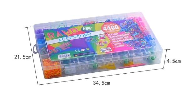 Loom Bands Sæt - 4400 stk og tilbehør. multif\u00e4rg multicolor