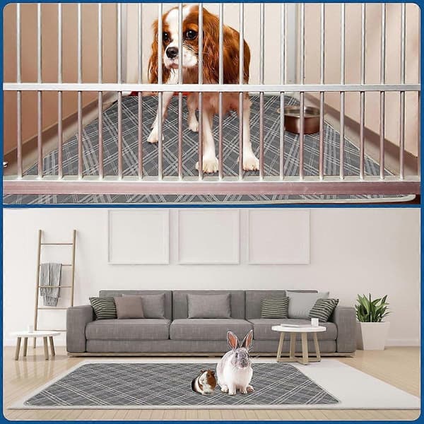 2-pack marsvinsburfoder, 119x61 cm marsvinsströ återanvändbart kaninströ, absorberande Gray