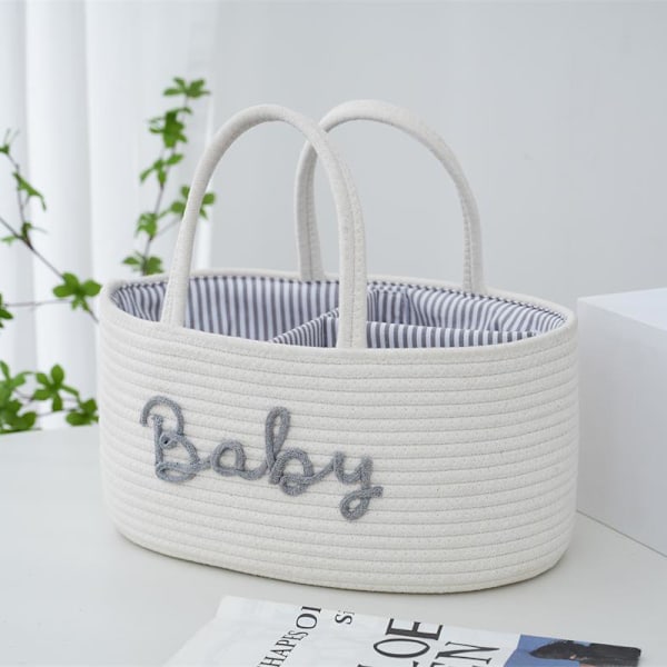 Multifunktionell Skötväska för Resor Bärbar för Mamma Bomulls Skötkorg med Dragsko Unisex Stil bai