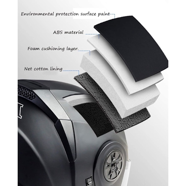 Arrival Herre Motorcykel Professionel Racing Flip Up Hjelm Abs Materiale Modulære Dobbelt Linse Hjelme 7 S（55-56）