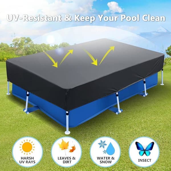 Poolskydd för rektangulära pooler 220 x 150 cm. Sommar- och vintersolskydd för rektangulära ramppooler.