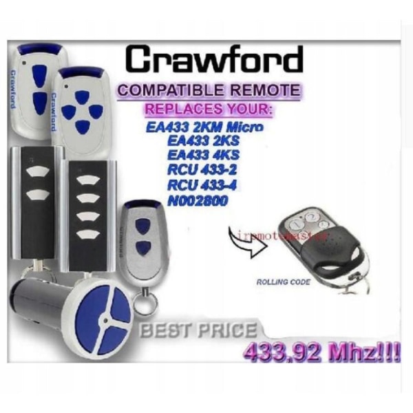 Ersättande universal Ny Crawford EA433 2HP MICRO, EA433 2KS RCU 433-2