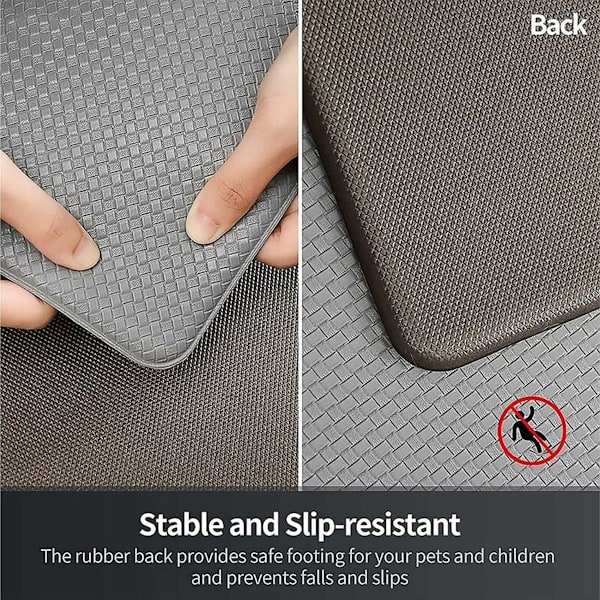 Non-Slip Design Mat, Agate Grey, Reliable Material & Comfortable Support, Versatile Kitchen Mat with Wipeable Surface for Easy Cleaning, 45*75cm &