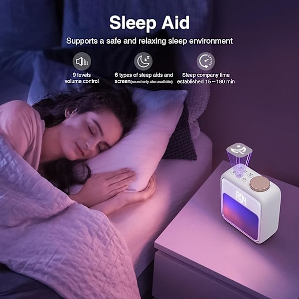 Väckarklocka med ljus, soluppgångsväckarklocka, 6 naturljud, 10 färgljus, snooze-funktion, barnväckarklocka oo4