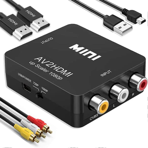 RCA til HDMI-konverter, RCA til HDMI-adapter, 1080P Mini